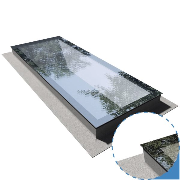 Frameless Rooflight Infinity Glass 1000x2500
