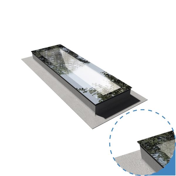 Frameless Rooflight Infinity Glass 600x1800