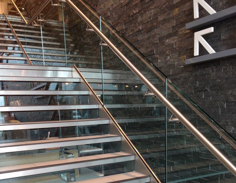 department store laminated glass balustrades