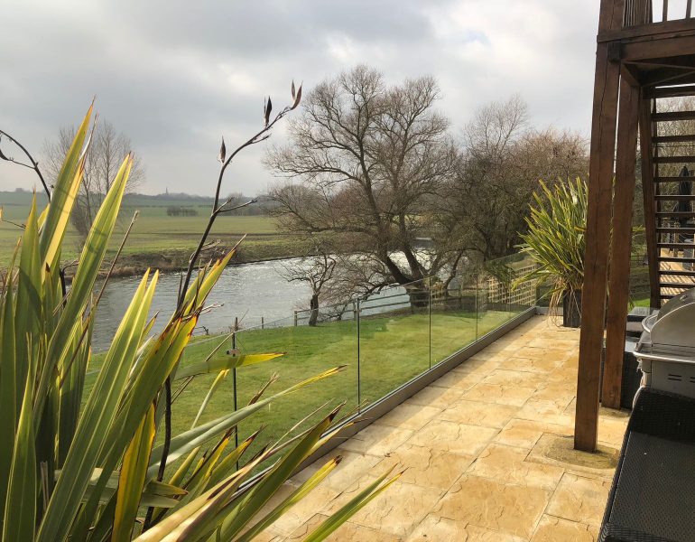 garden patio balustrades with river view